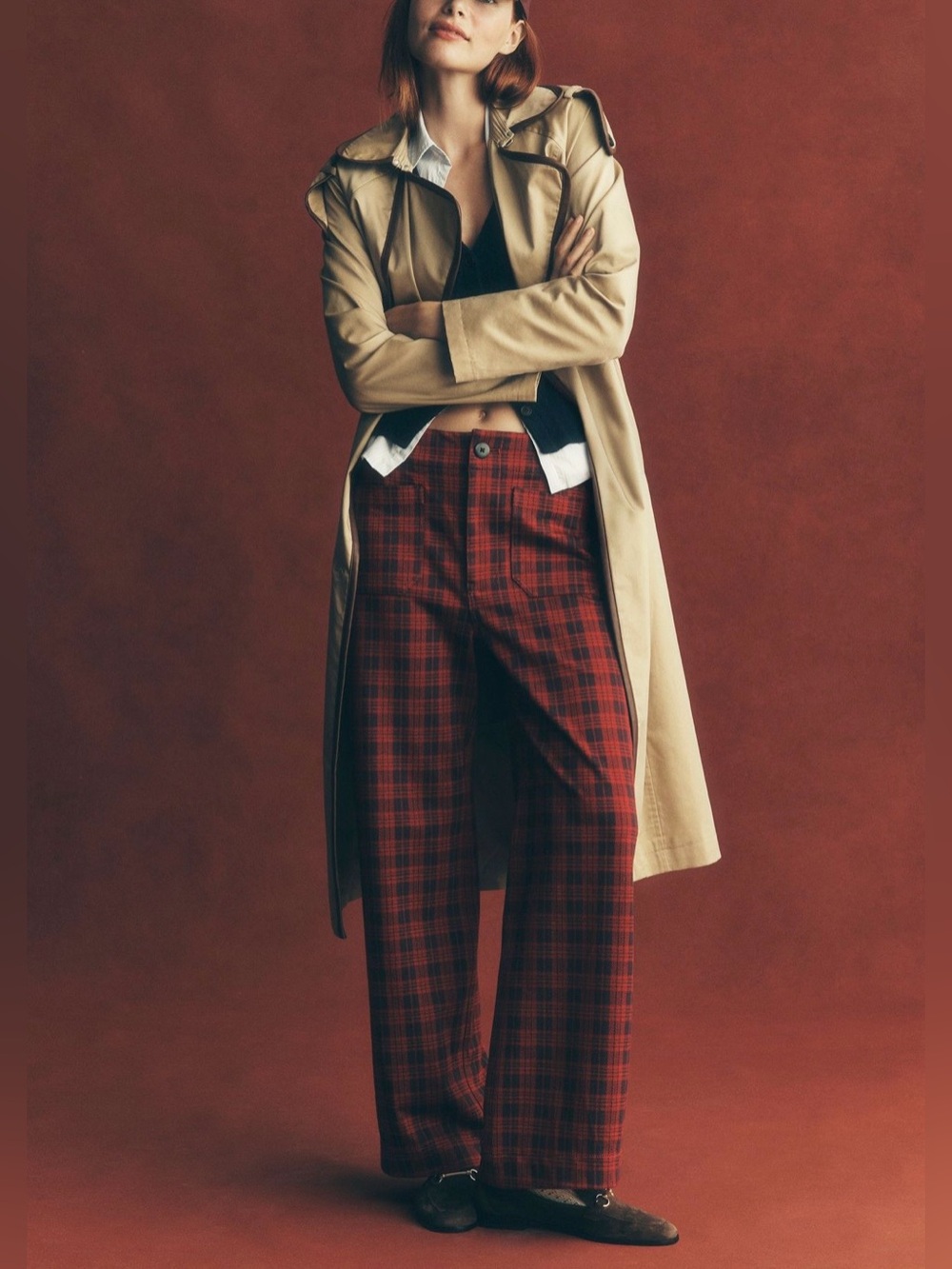 Anthropology The Colette by Maeve Plaid High Rise Plaid Pants NWT!